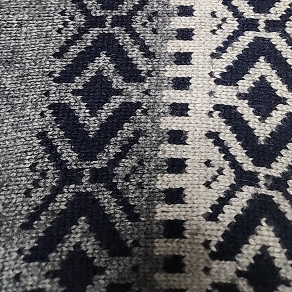 Garret Scott Nordic Fair Isle Sweater Wool Blend Knit 1/4 Zip Gray Blue Medium - Picture 3 of 11